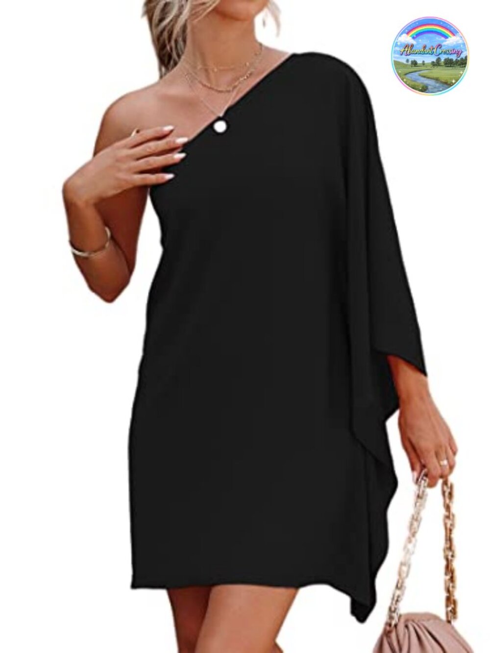 Women's One Shoulder Mini Dress Polyester Spandex Party Cocktail Club